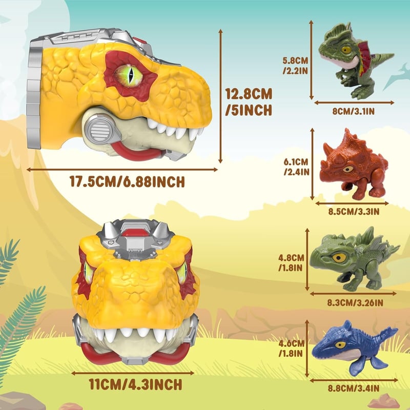 T-Rex Dinosaur Hand Puppet with Roar Sound & Glowing Eyes