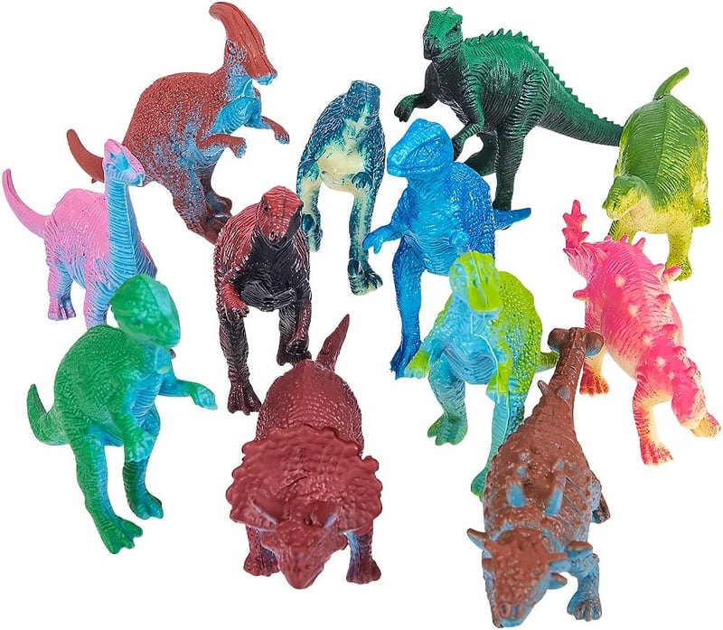 Assorted Mini Dinosaurs - 3 Inch, Dozen Pack