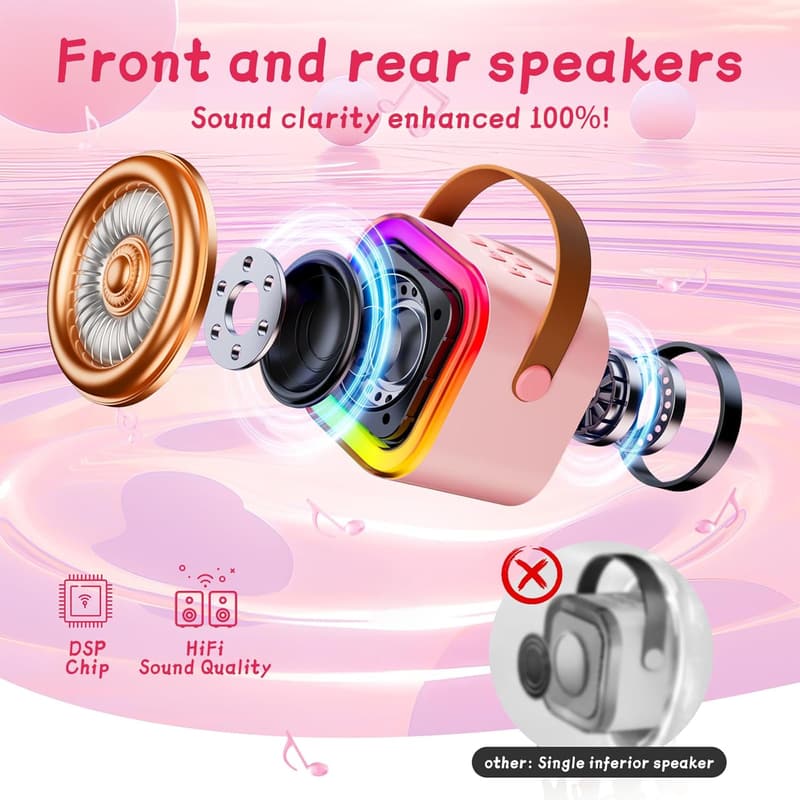 Kids Mini Karaoke Machine with Wireless Mic - Ideal Birthday Gift