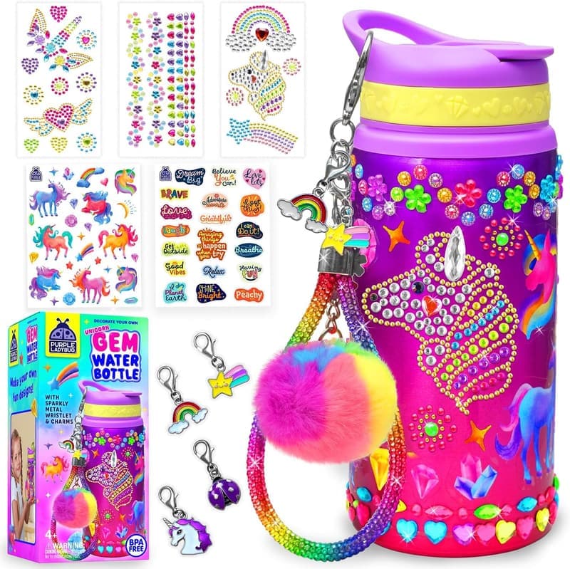 Unicorn Water Bottle Craft Kit for Girls 5-10 Years Old