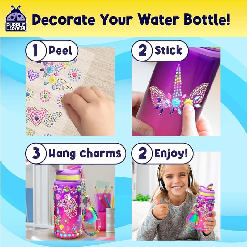 Unicorn Water Bottle Craft Kit for Girls 5-10 Years Old