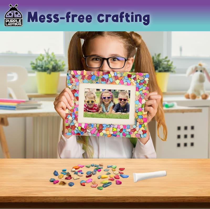 Mosaic Photo Frame Craft Kit for Kids - Fun Summer Activity