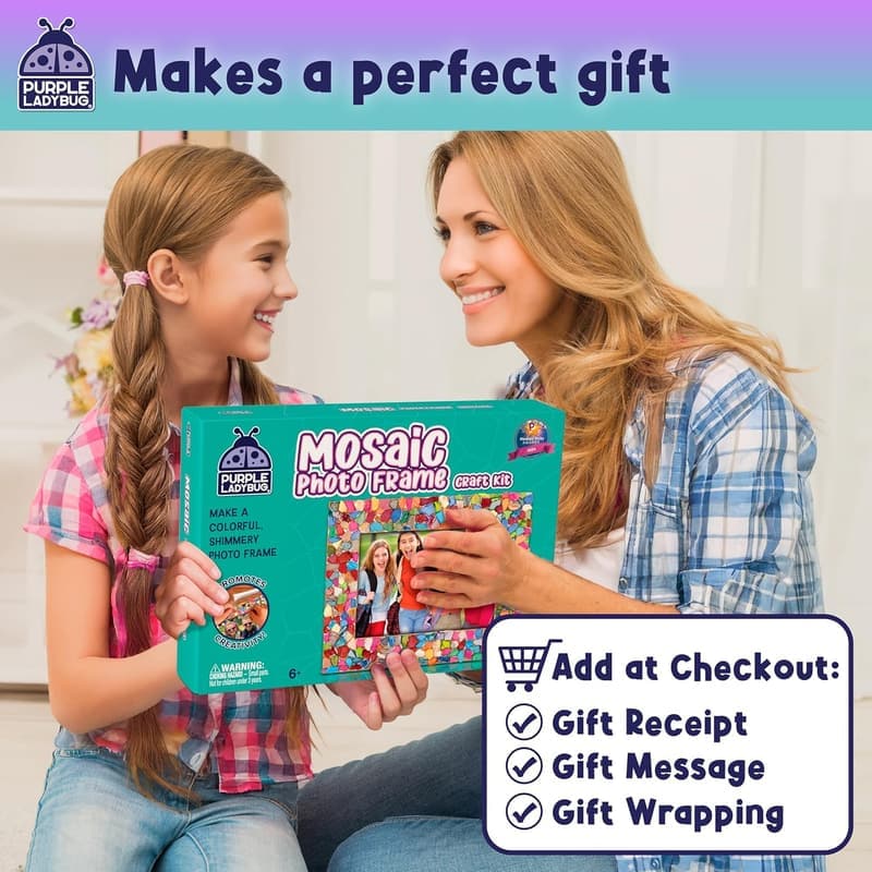 Mosaic Photo Frame Craft Kit for Kids - Fun Summer Activity