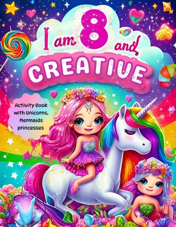 Creative Activity Book for 8-Year-Old Girls: Unicorns & Mermaids