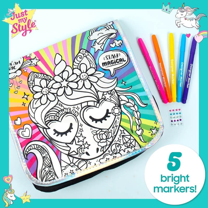 Personalized Unicorn Doodle Messenger Bag for Girls, Ages 6-9