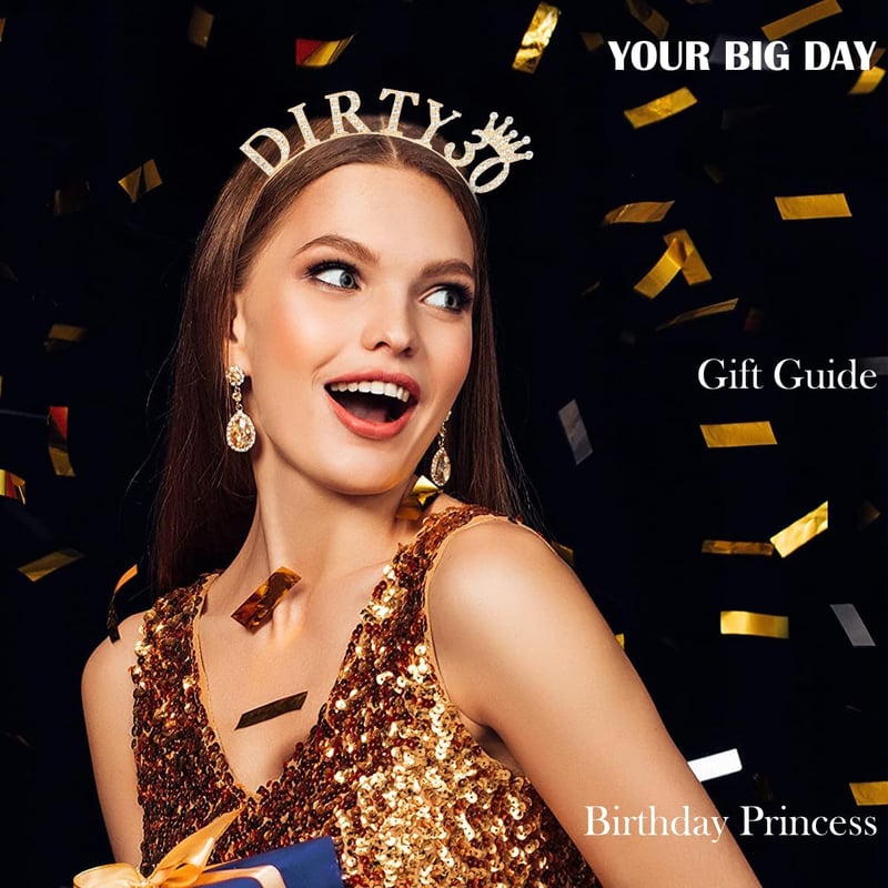 Gold Birthday Crown and Tiara Headbands for Women