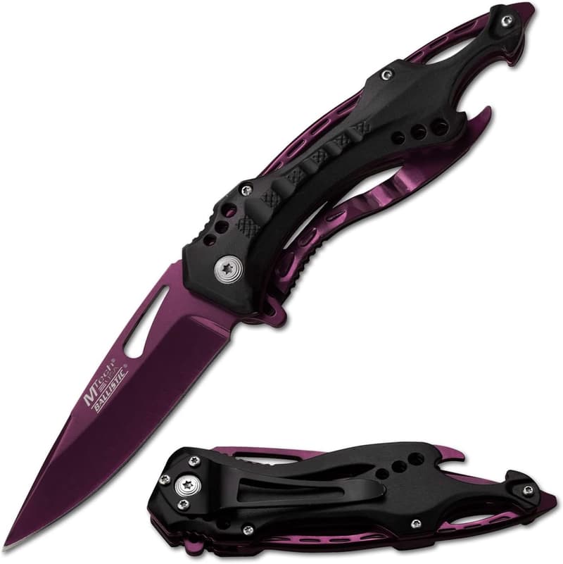MTECH USA Folding Knife with 3.75-Inch Half-Serrated Blade