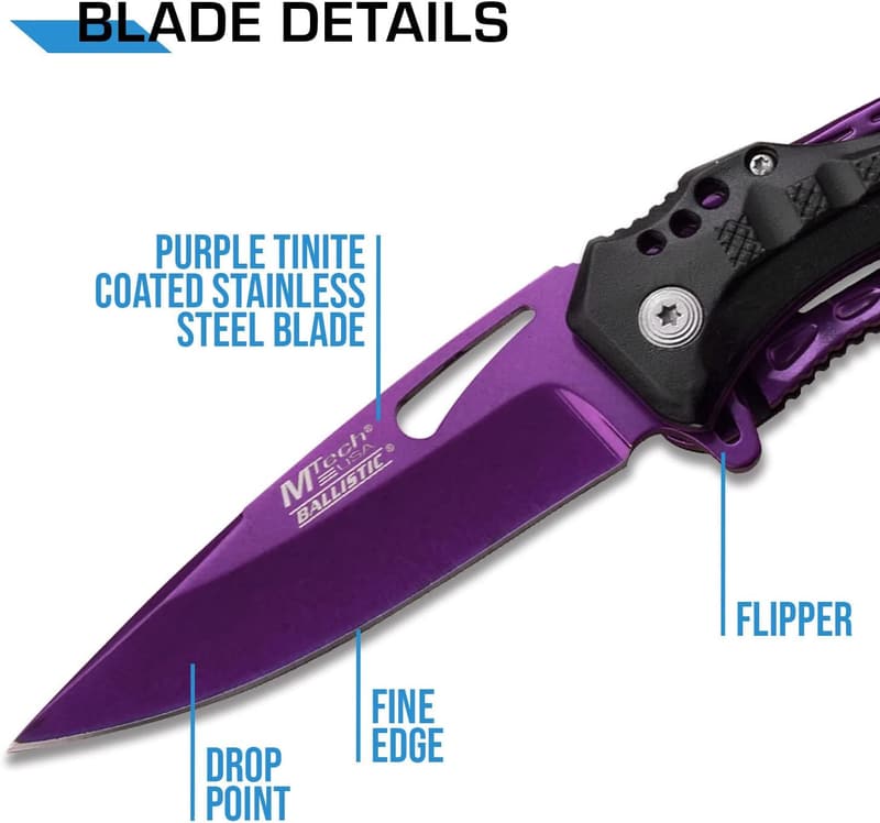 MTECH USA Folding Knife with 3.75-Inch Half-Serrated Blade
