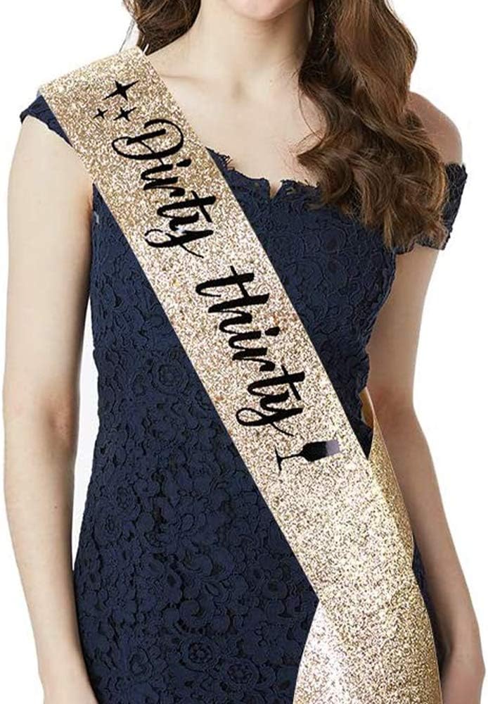 30th Birthday Sash & Rhinestone Headband Set for Women