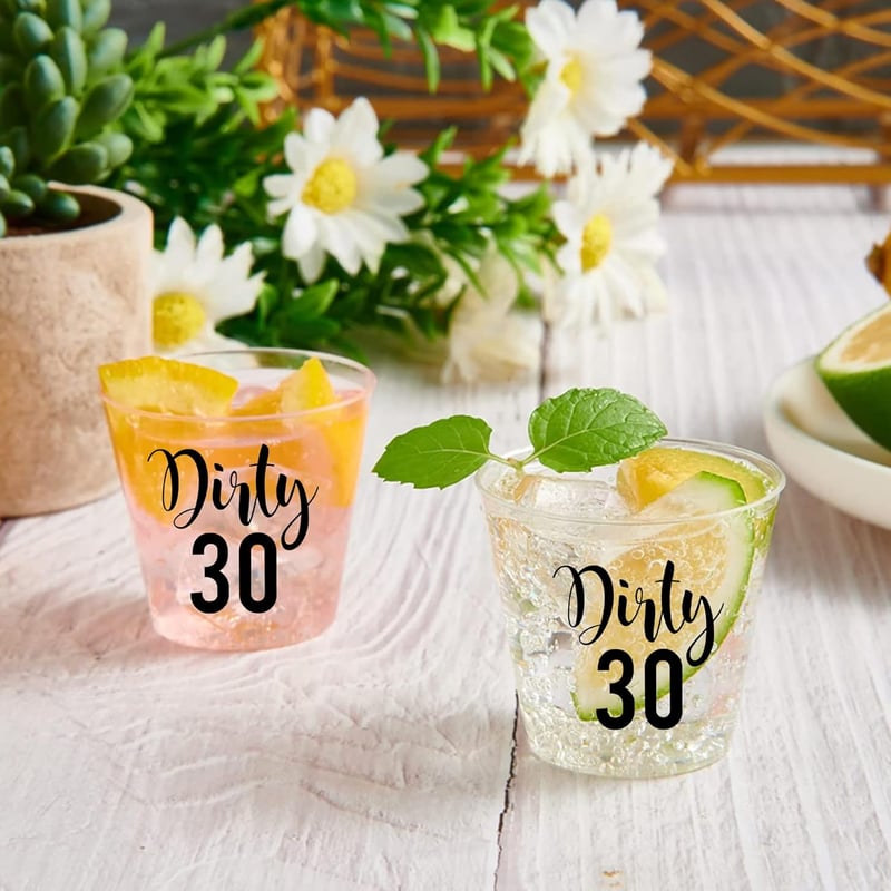 30th Birthday Dirty 30 Disposable Shot Glasses - 100 PCS
