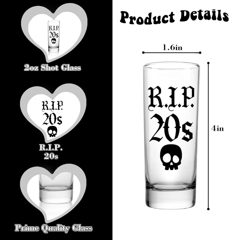 30th Birthday Shot Glass - Black 2oz Gift for Women