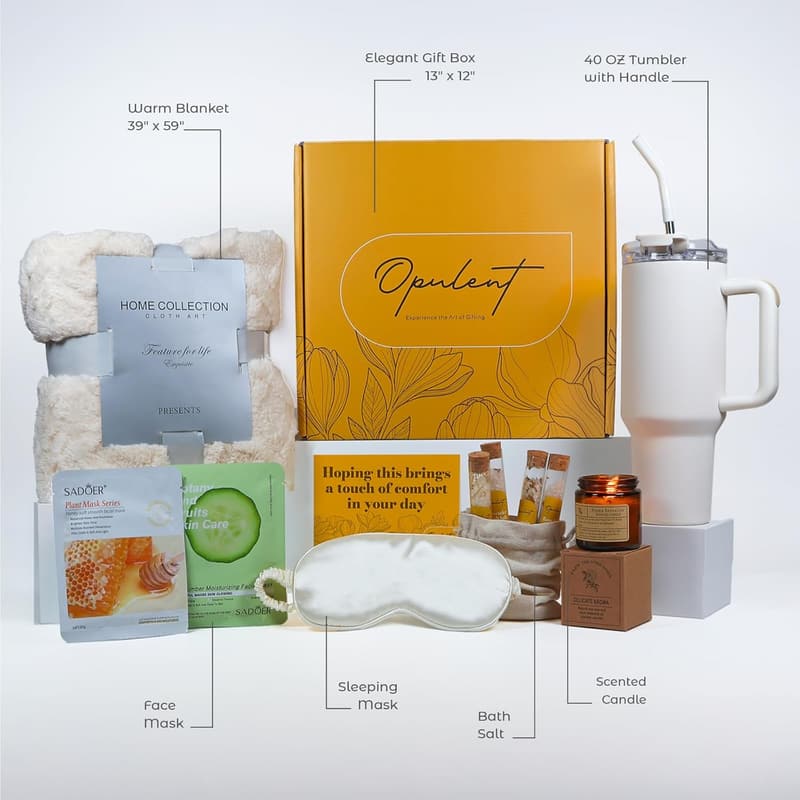 Birthday Gift Box for Women - Luxury Spa Set with Cozy Blanket