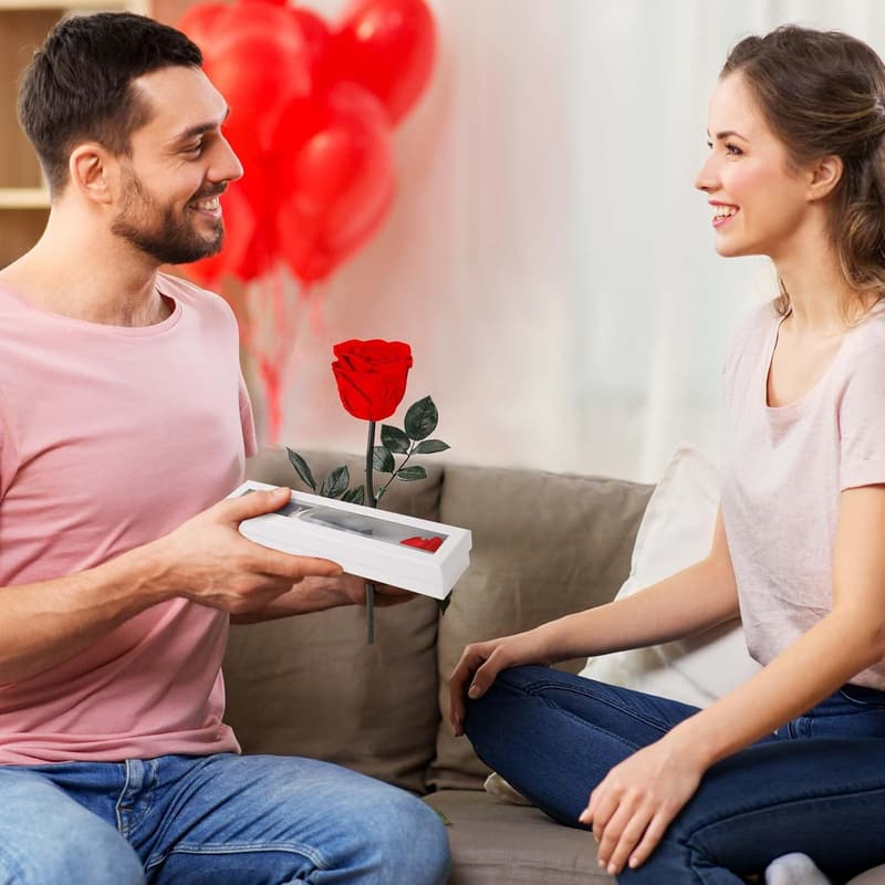 Eternal Red Rose Necklace Gift for Her - Birthday & Anniversary