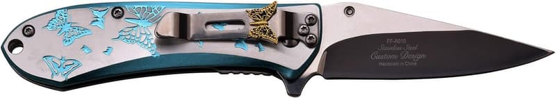 Femme Fatale Folding Pocket Knife with Butterflies - EDC Tool