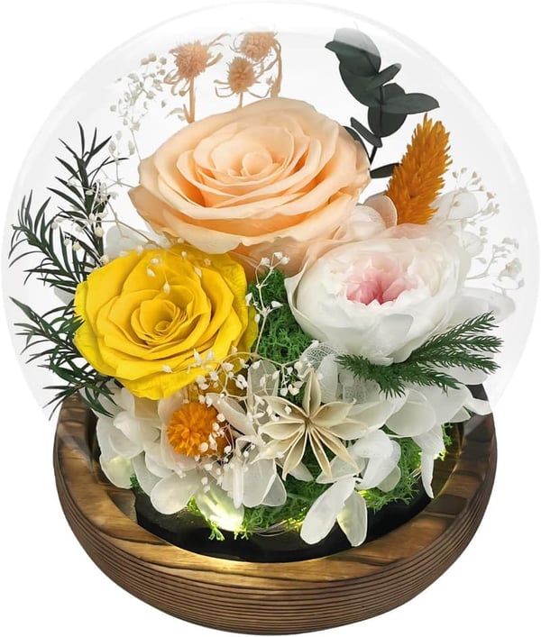 Eternal Roses in Glass Dome - Valentine's Gift for Women
