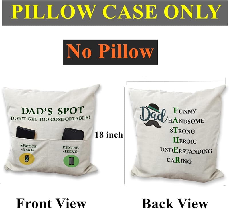 Father's Day 18x18 Throw Pillow Case with 2 Pockets