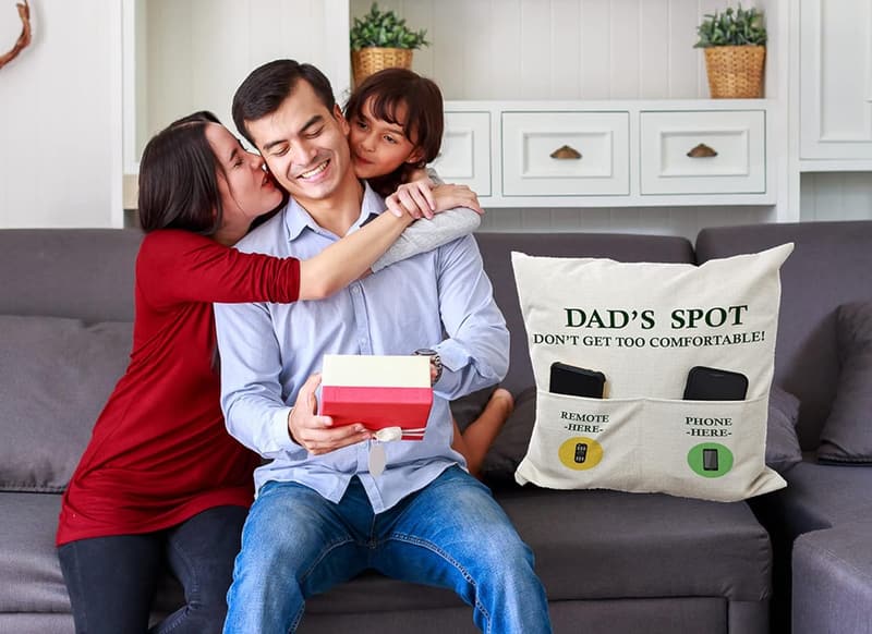 Father's Day 18x18 Throw Pillow Case with 2 Pockets