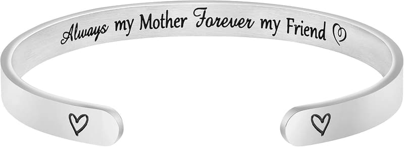 Inspirational Women's Open Bangle Bracelet with Engraving