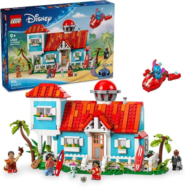 LEGO Disney Lilo and Stitch Beach House Playset with 5 Minifigures