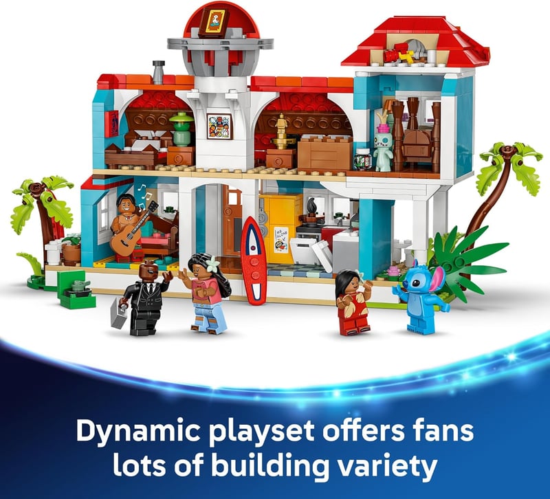 LEGO Disney Lilo and Stitch Beach House Playset with 5 Minifigures