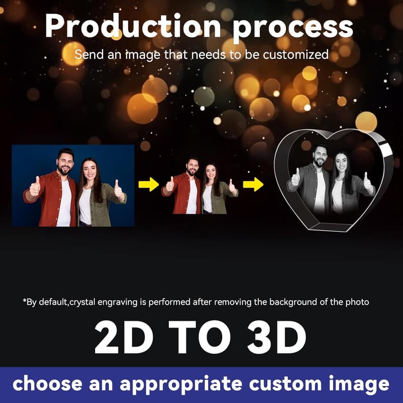 Personalized 3D Crystal Photo Gift with LED Base