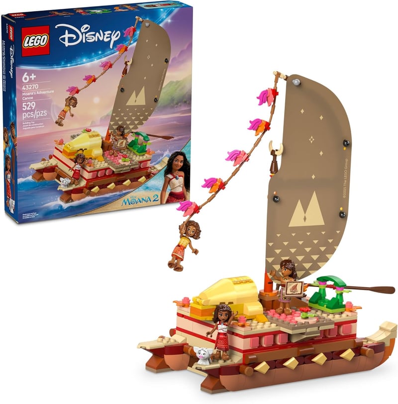 LEGO Disney Moana's Adventure Canoe - Building Toy for Ages 6+