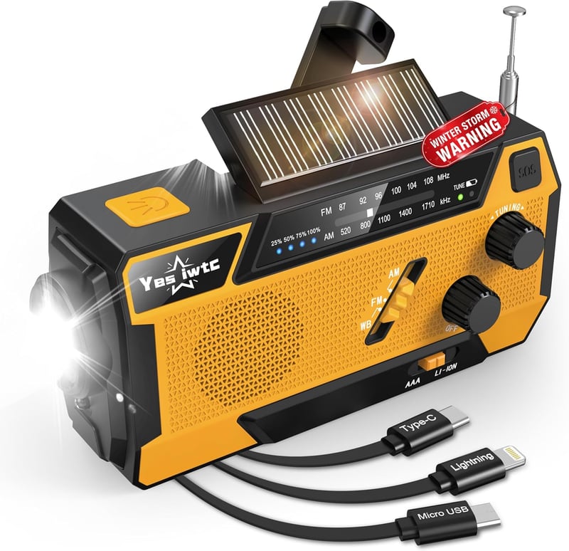 Emergency Hand Crank NOAA Weather Radio with Solar Power