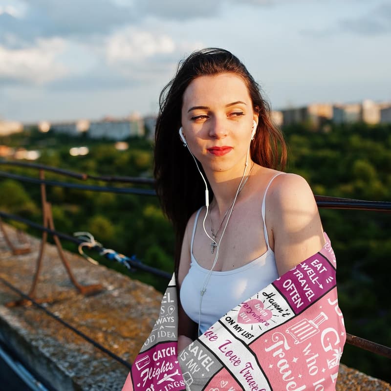 Travel Accessories for Women - Cute 60x50in Blanket Gift
