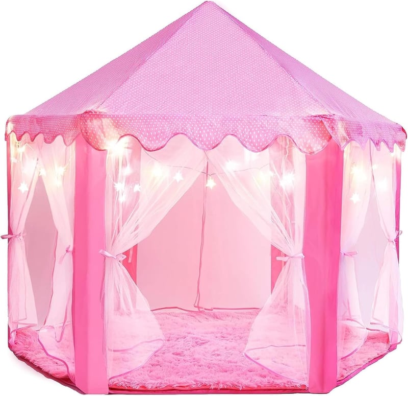 Kids' Princess Tent with LED Star Lights - 55