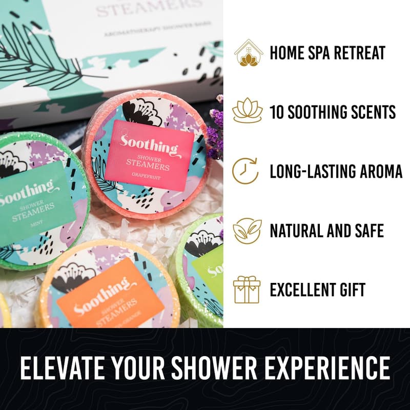 Valentine's Day Aromatherapy Shower Steamers Gift Set - 10 Pack
