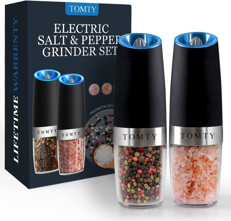 Battery-Operated Electric Salt and Pepper Grinder Set