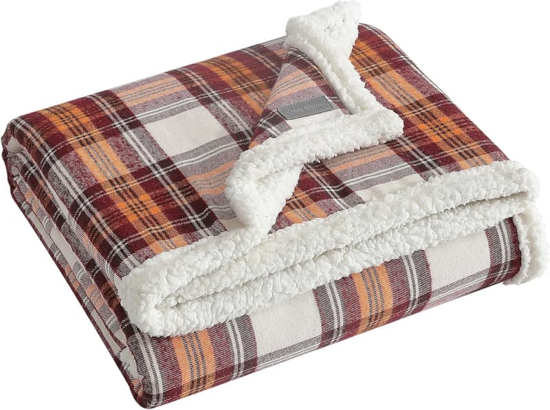 Super Soft Reversible Sherpa Throw Blanket for Lounging