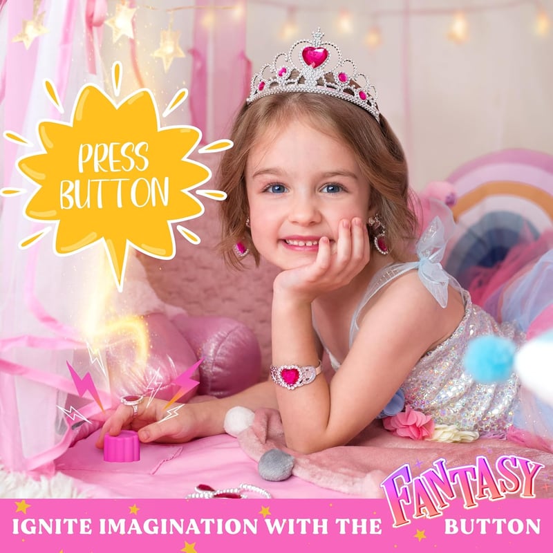 Kids' Fantasy Tent with LED Lights & Sound Button
