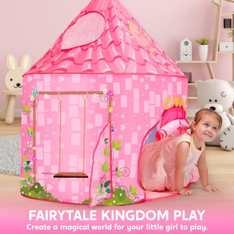 Princess Play Tent for Kids - Large Pop-Up Castle for Indoor/Outdoor Fun