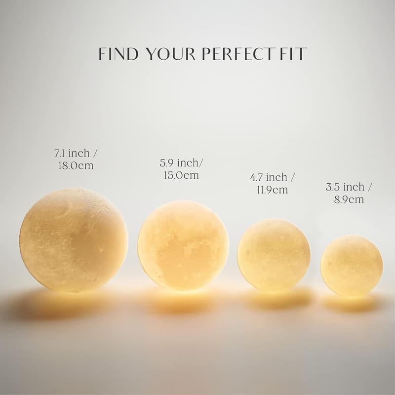 LED Moon Lamp with Wooden Base - Gift for Mom & Kids