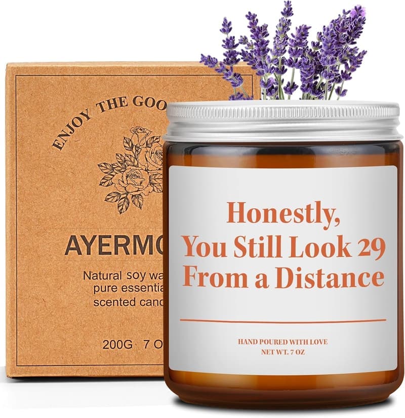 30th Birthday Handmade Lavender Candle for Her & Him