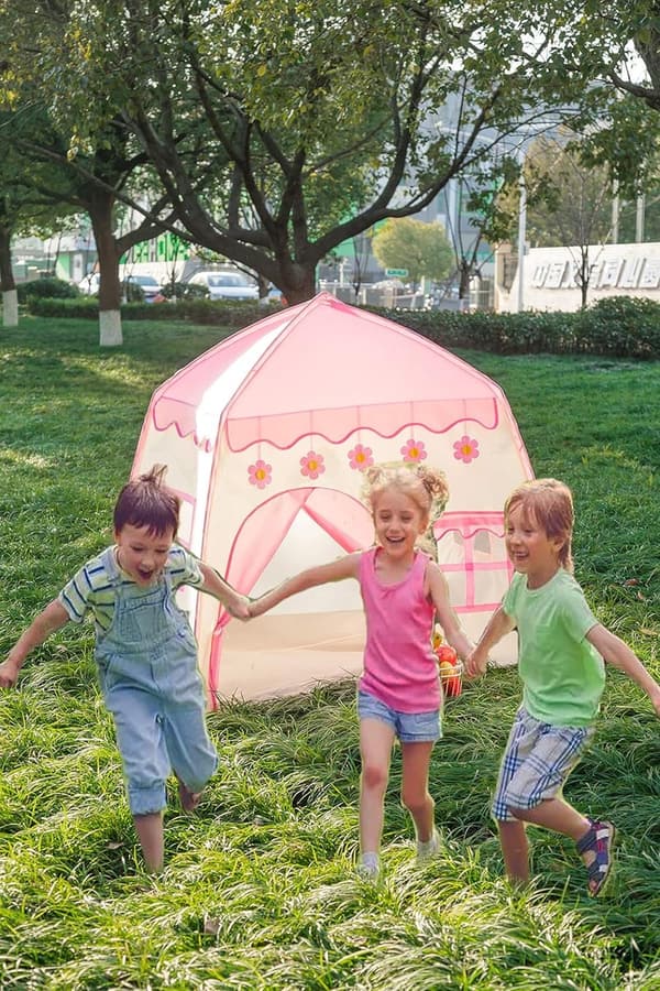 Princess Castle Play Tent with Star Lights for Girls