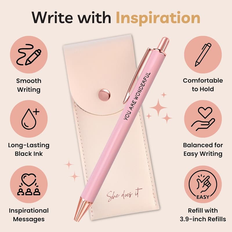 Inspirational Pen Set for Women - Motivational Office Gifts