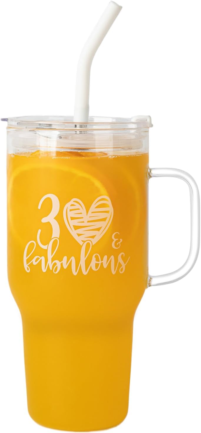 30th Birthday Glass Tumbler for Women - 33oz