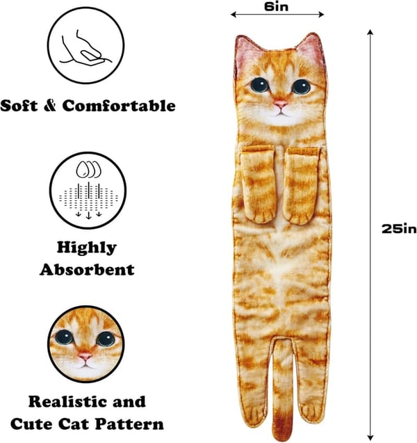 Cute Cat Hand Towels - Super Absorbent Gifts for Cat Lovers