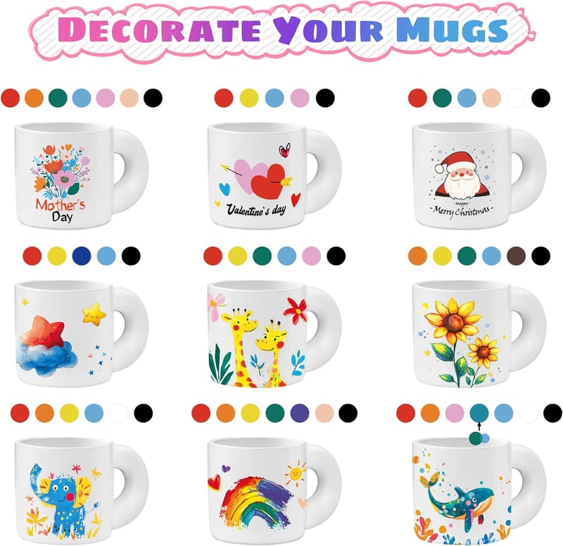 Mother's Day DIY Mug Painting Kit - Personalize with 12 Paints