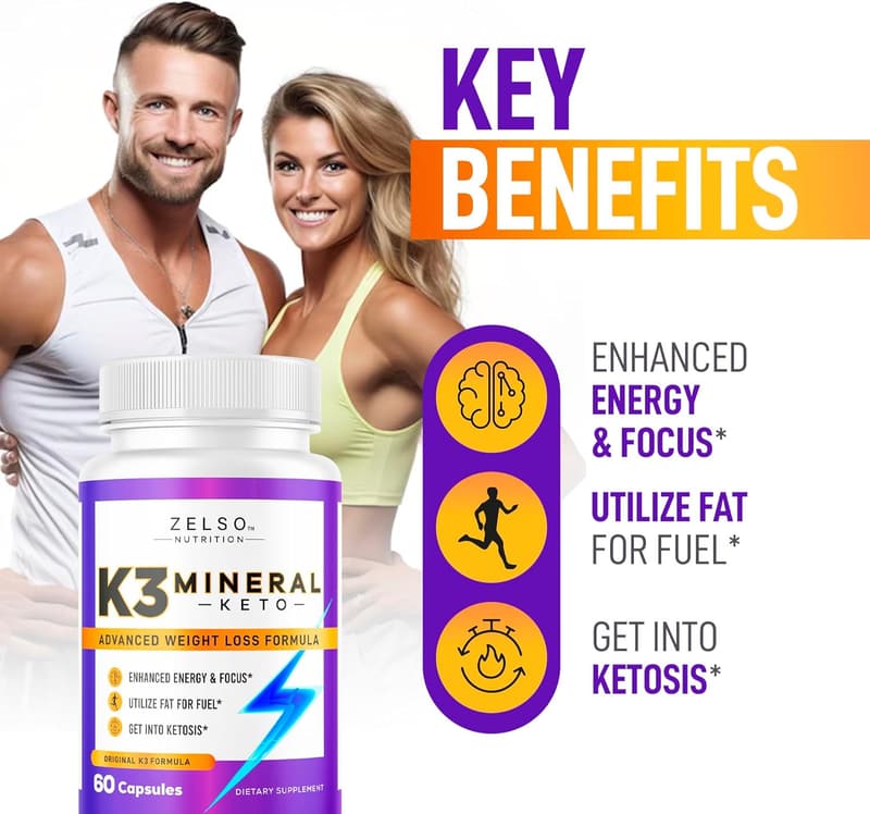 K3 Mineral Weight Loss Pills - 3-Month Keto Supplement for All