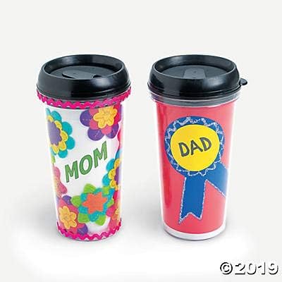 DIY Travel Coffee Mugs Set - 6 Pieces, 16 oz, BPA-Free Plastic