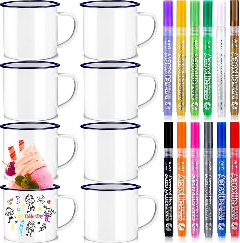 Graduation DIY Painted Mug Kit - 32 Pieces for Personalization