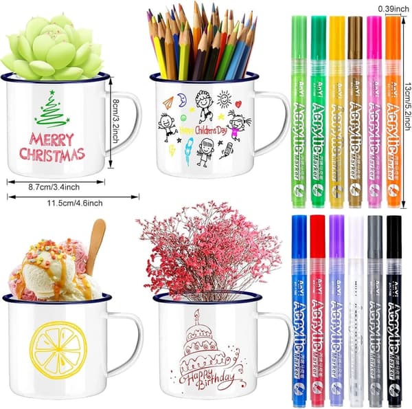 Graduation DIY Painted Mug Kit - 32 Pieces for Personalization