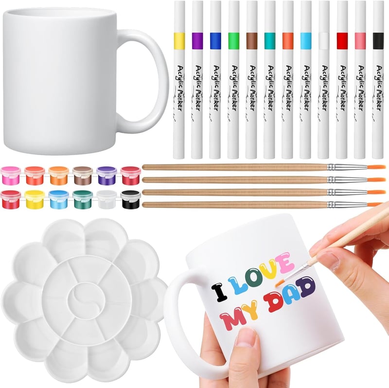 DIY Ceramic Mug Painting Kit for Adults - Personalized Christmas Gift
