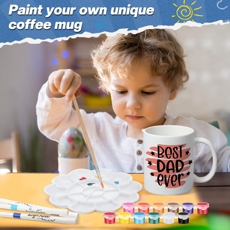 DIY Ceramic Mug Painting Kit for Adults - Personalized Christmas Gift