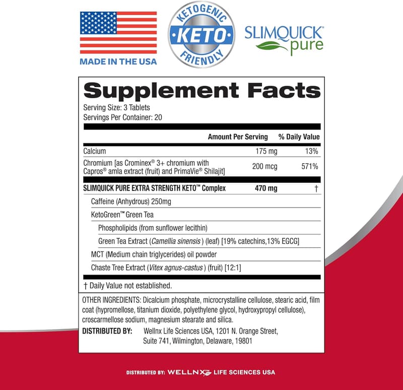Slimquick Pure Extra Strength Weight Loss Pills for Women - 60 Count