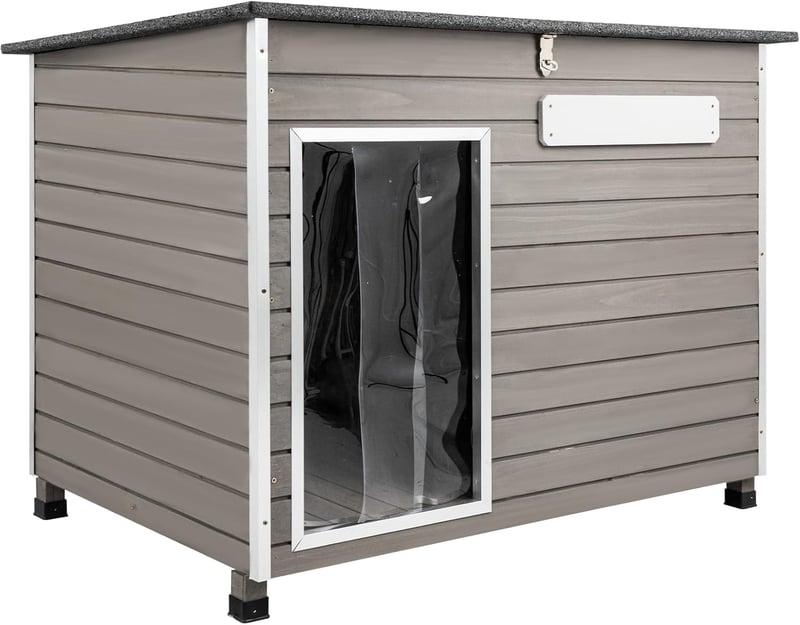 Wooden Dog House for Medium to Large Dogs, Weatherproof Design