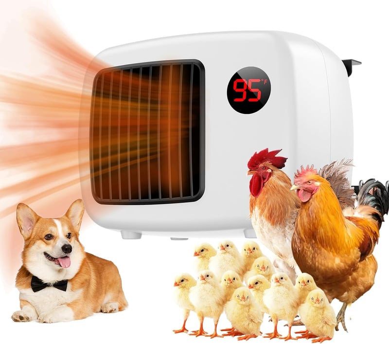 Outdoor Dog House Heater with Thermostat - 600W, Safe & Insulated